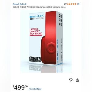 X Beat Over-Ear Wireless Headphones - Vibrant Red